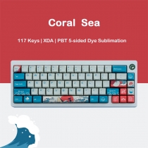 Coral Sea 104+13 PBT Dye-subbed Keycaps Set XDA Profile for MX Switches Mechanical Gaming Keyboard